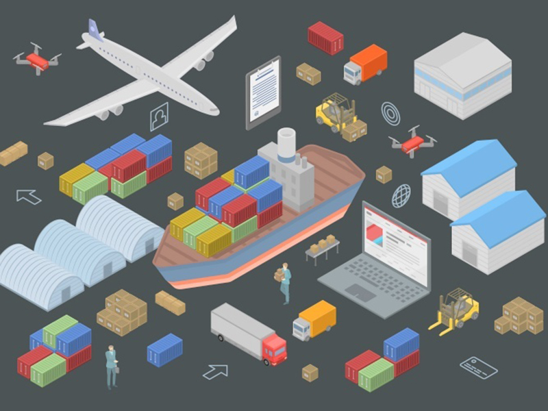 Trade goods export concept banner. Isometric illustration of trade goods export vector concept banner for web design